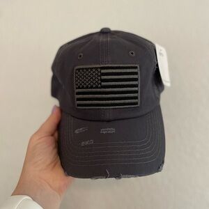 Premium USA Baseball Cap, Dark Grey